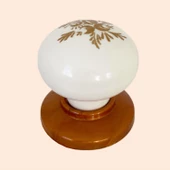 15 Adet Yasemin Kulp Beyaz Polimer Düğme Kulp Bakır Tablalı Mobilya Mutfak Dolabı Çekmece Kulbu Kulpları thumbnail 6