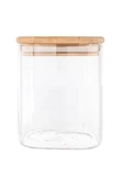Bambu Kapaklı Cam Kavanoz Saklama Kabı 8,5x6 cm   -BLS6580 - 1