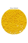 Sarı Renk 4 mm Yaklaşık 1100 adet / 100 gram Cam Boncuk Oya Yazma Bileklik ve Kolye - 1