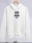 Kışlık Üç İplik Kapşonlu SweatShirt - Beyaz - 1