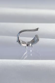 Pirinç Gümüş Renk Zirkon Taş Kaplama Earcuff Küpe - TJ-BKP9336 - 2