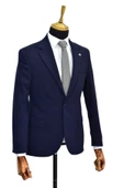 Erkek Lacivert Tek Spor Ceket Çift Yırtmaçlı BGL-ST03974 - 3