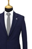 Erkek Lacivert Tek Spor Ceket Çift Yırtmaçlı BGL-ST03974 - 5