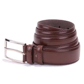 Dagoster DMK26-301 Kahve 3,5 cm Suni Deri Erkek Kemer - 1