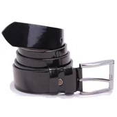 Dagoster DMK26-355 Siyah Rugan 4 cm Suni Deri Erkek Kemer - 2