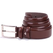 Dagoster DMK26-302 Kahve 3,5 cm Suni Deri Erkek Kemer - 1