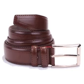Dagoster DMK26-301 Kahve 3,5 cm Suni Deri Erkek Kemer - 4