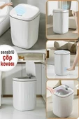 Baysa Akıllı Teknolojik Çöp Kutusu Otomatik Aç Kapat Sensörlü Mutfak Banyo Ev 20L Beyaz-Siyah - 1