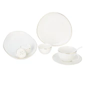 New Bone Porselen Gold Yaldızlı 32 Parça Kahvaltı Takımı fk.123 - 3