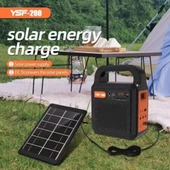 Kamp Lambası Güneş Enerjili Aydınlatma Sistemi 3Ampul,Powerbank,Işıldak,Radyo,Müzik Speaker,USB/TF 6000 Mah-GSU-200 - 1
