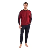 Mod Collection Sıfır Yaka Pamuklu Bilekli Erkek Pijama Takım thumbnail 1