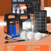 Kamp Lambası Güneş Enerjili Aydınlatma Sistemi 3Ampul,Powerbank,Işıldak,Radyo,Müzik Speaker,USB/TF 6000 Mah-GSU-200 - 3