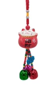 Feng Shui Maneki Neko Şans Kedisi Kırmızı No.3 - 6