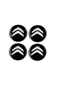 Citroen Jant Göbeği Arması Siyah Sticker 4'lü Set 55 Mm (5,5 CM GENİŞLİK) - 2