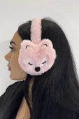 Pembe Renk Tilki Figürlü Peluş Kulaklık - 2