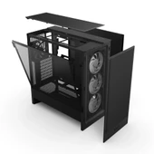NZXT H5 Flow RGB 2024 CC-H52FB-R1 F360 RGB Fanlı ATX Siyah Bilgisayar Kasası - 4