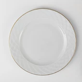 GÜRAL PORSELEN Alfa 6 Parça 25 Cm Servis Tabağı Mat Altın File - 1
