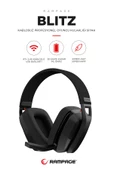 Rampage  BLITZ Siyah Wireless 2.4G+ Bluetooth Mikrofonlu Kablosuz Oyuncu Kulaklığı - 1