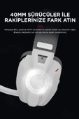 Rampage  BLITZ Beyaz/Gri Wireless 2.4G+ Bluetooth Mikrofonlu Kablosuz Oyuncu Kulaklığı - 5