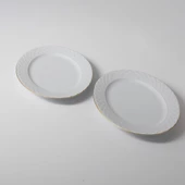 GÜRAL PORSELEN Alfa 2 Parça 30 Cm Kayık Tabak Mat Gold - 2