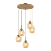 Nino 5Li Yuvarlak Eskitme Modern Sarkıt Oturma Odası Salon Sarkıt Avize thumbnail 2