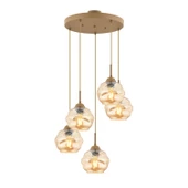 Apliqa Darko 5Li Yuvarlak Eskitme Modern Sarkıt Oturma Odası Salon Sarkıt Avize thumbnail 2