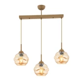 Apliqa Darko 3Lü Sıralı Eskitme Modern Sarkıt Oturma Odası Salon Sarkıt Avize thumbnail 2