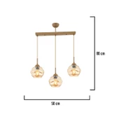 Apliqa Darko 3Lü Sıralı Eskitme Modern Sarkıt Oturma Odası Salon Sarkıt Avize thumbnail 3