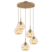 Apliqa Darko 5Li Yuvarlak Eskitme Modern Sarkıt Oturma Odası Salon Sarkıt Avize thumbnail 3