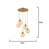 Apliqa Darko 5Li Yuvarlak Eskitme Modern Sarkıt Oturma Odası Salon Sarkıt Avize thumbnail 5