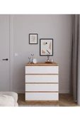 AYMOBSAN Neptün 5 Çekmeceli Şifonyer A.Çam-Beyaz thumbnail 1