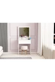 AYMOBSAN Luna Makyaj Masası, Raflı, Çekmeceli, Aynalı, Beyaz - 3