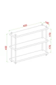 AYMOBSAN İnci Baharatlık, Mutfak Rafı, Çok Amaçlı Raf, 3 Katlı , Metal Ayaklı, Organizer, 40 cm Traverten - 2
