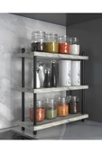 AYMOBSAN İnci Baharatlık, Mutfak Rafı, Çok Amaçlı Raf, 3 Katlı , Metal Ayaklı, Organizer, 40 cm, Frezya - 1