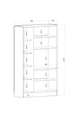 AYMOBSAN RİVA 5 KAPAKLI ÇOK AMAÇLI DOLAP MUTFAK&BANYO DOLABI,KİLER Mermer Desenli - 4