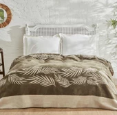 Karaca Home Leaf Haki Çift Kişilik Pamuk Battaniye - 1