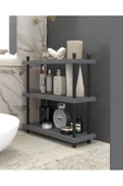 AYMOBSAN İnci Makyaj Ve Banyo Bakım Ürünleri Organizeri,çok Amaçlı Düzenleyici, Raf Ünitesi, 40 Cm Antrasit - 1