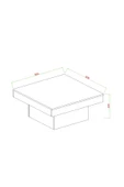 AYMOBSAN Medusa Kare, Modern Orta Sehpa, 90 Cm Sis Gri - 3