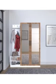 AYMOBSAN Efes 2 Kapaklı Vestiyer ,aynalı Portmanto , Ayakkabılık , Antre Beyaz-Atlantik Çam - 1