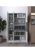 AYMOBSAN RİVA 5 KAPAKLI ÇOK AMAÇLI DOLAP MUTFAK&BANYO DOLABI,KİLER Mermer Desenli - 2