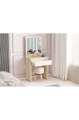 AYMOBSAN Luna Makyaj Masası, Raflı, Çekmeceli, Aynalı, Traverten - 2