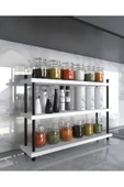 AYMOBSAN İnci Baharatlık, Mutfak Rafı, Çok Amaçlı Raf, 3 Katlı , Metal Ayaklı, Organizer, 60 cm Beyaz - 1