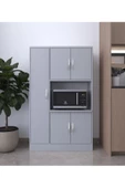 AYMOBSAN RİVA 5 KAPAKLI ÇOK AMAÇLI DOLAP MUTFAK&BANYO DOLABI,KİLER Sis Grisi - 1