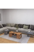 AYMOBSAN Lila Orta Sehpa 3'lü Takım Zigonlu Modern, 100 cm, Atlantik Çam - Sis Gri - 2