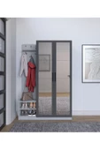 AYMOBSAN Efes 2 Kapaklı Vestiyer ,aynalı Portmanto , Ayakkabılık , Antre Sis Gri-antrasit - 1