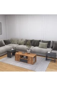 AYMOBSAN Lila Orta Sehpa 3'lü Takım Zigonlu Modern, 100 cm, Atlantik Çam - Antrasit - 2