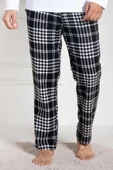 Mecit 3026 Erkek Beyaz Ekoseli Tek Pijama Altı - 1