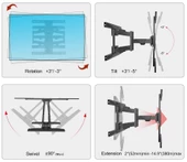 Nb P6 Lcd Led Oled 40" 80" Uyumlu Hareketli Ultra Ince Profosyonel Tv Askı Aparatı - 3