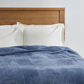 Karaca Home Sandra İndigo Çift Kişilik Balık Sırtı Pamuk Battaniye - 3