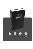 QASUL Kitap Görünümlü Altın Saklama Anahtarlı Çelik Mini Kasa Mücehver Kutusu Kilitli Kasa Kumbara - 4